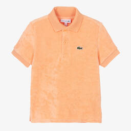 Lacoste-Girls Orange Towelling Polo Shirt | Childrensalon Outlet