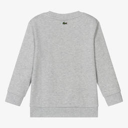 Lacoste-Grey Marl Cotton Sweatshirt | Childrensalon Outlet