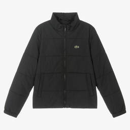 Lacoste-Teen Boys Black Puffer Jacket | Childrensalon Outlet