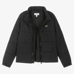 Lacoste-Teen Boys Black Puffer Jacket | Childrensalon Outlet