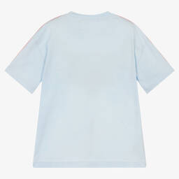 Lacoste-Teen Boys Blue & White Racing Logo T-Shirt | Childrensalon Outlet