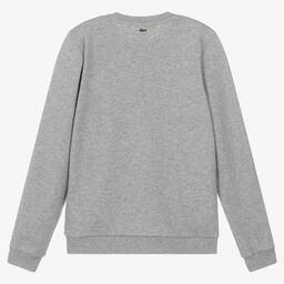 Lacoste-Teen Boys Grey Cotton Sweatshirt | Childrensalon Outlet