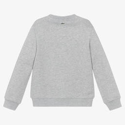 Lacoste-سويتشيرت تينز ولادي قطن عضوي لون رمادي | Childrensalon Outlet
