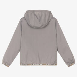 Lacoste-Teen Boys Grey Windbreaker Jacket | Childrensalon Outlet