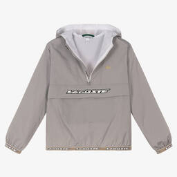 Lacoste-Teen Boys Grey Windbreaker Jacket | Childrensalon Outlet