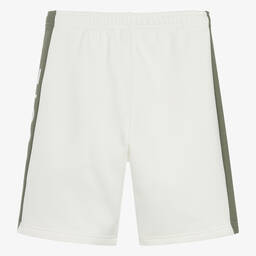 Lacoste-Teen Boys Ivory Cotton Colourblock Shorts | Childrensalon Outlet