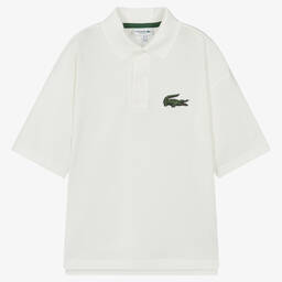 Lacoste-Teen Boys Ivory Cotton Polo Shirt | Childrensalon Outlet