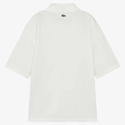 Lacoste-Teen Boys Ivory Cotton Polo Shirt | Childrensalon Outlet