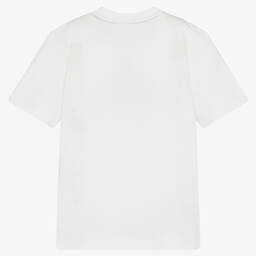 لاكوست-تيشيرت تينز ولادي قطن لون أبيض | Childrensalon Outlet