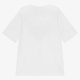 Lacoste-Teen Boys White Cotton Logo T-Shirt | Childrensalon Outlet