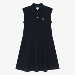 Lacoste-فستان بولو قطن بيكيه لون كحلي للمراهقات | Childrensalon Outlet