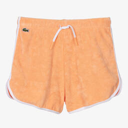 لاكوست-شورت قطن تيري لون برتقالي فاتح للمراهقات | Childrensalon Outlet