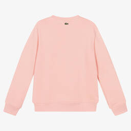 Lacoste-سويتشيرت تينز بناتي قطن لون زهري | Childrensalon Outlet