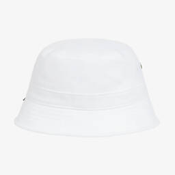 Lacoste-White Cotton Logo Bucket Hat | Childrensalon Outlet