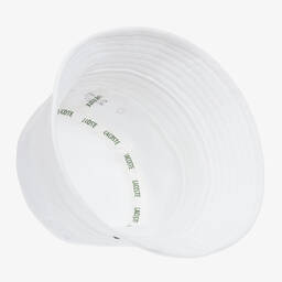 Lacoste-White Cotton Logo Bucket Hat | Childrensalon Outlet