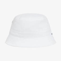 Lacoste-White Cotton Logo Bucket Hat | Childrensalon Outlet