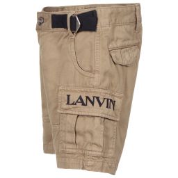 Lanvin-Beige Cargo Logo Shorts | Childrensalon Outlet