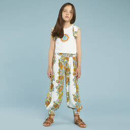 Lanvin-Blue Flower Swirl Trousers | Childrensalon Outlet