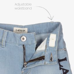Lanvin-Boys Blue Denim Logo Shorts | Childrensalon Outlet