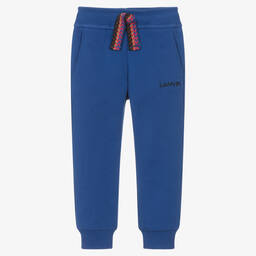 Lanvin-Boys Blue Organic Cotton Joggers | Childrensalon Outlet