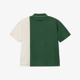 Lanvin-Boys Emerald & Cream Cotton Polo | Childrensalon Outlet