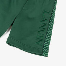 Lanvin-Boys Green Terry Logo Shorts | Childrensalon Outlet