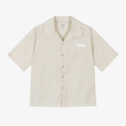 Lanvin-Кремовая хлопковая рубашка поплин для мальчиков | Childrensalon Outlet