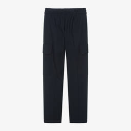 Lanvin-Boys Navy Blue Wool Cargo Trousers | Childrensalon Outlet