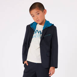 Lanvin-Boys Navy Blue Wool Cargo Trousers | Childrensalon Outlet