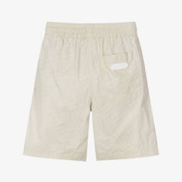 Lanvin-Boys Neutral Cotton Poplin Shorts | Childrensalon Outlet