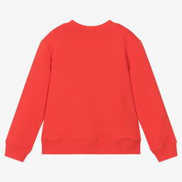 Lanvin-Boys Red Organic Cotton Sweatshirt | Childrensalon Outlet