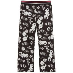 Lanvin-Girls Black Floral Trousers  | Childrensalon Outlet