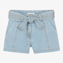 Lanvin-Girls Blue Denim Shorts | Childrensalon Outlet