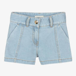 Lanvin-Girls Blue Denim Shorts | Childrensalon Outlet