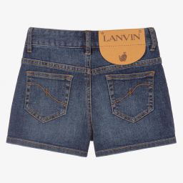 Lanvin-Girls Blue Wash Denim Shorts | Childrensalon Outlet