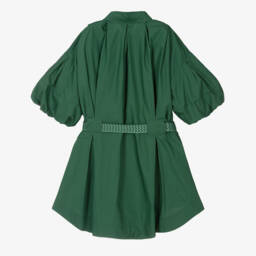Lanvin-Girls Elegant Green Poplin Dress | Childrensalon Outlet
