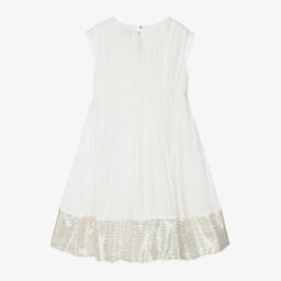 Lanvin-Girls Elegant Ivory Satin Frock | Childrensalon Outlet