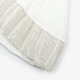 Lanvin-Girls Elegant Ivory Satin Frock | Childrensalon Outlet