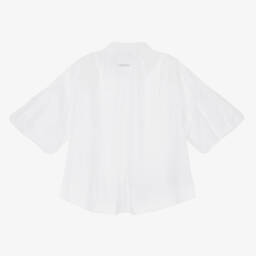 Lanvin-Girls Elegant White Poplin Blouse | Childrensalon Outlet