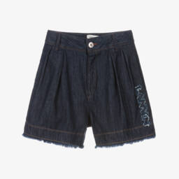 Lanvin-شورت جينز أزرق بحواف ممزقة للبنات | Childrensalon Outlet