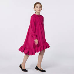 لانفان-فستان كشكش لون زهري | Childrensalon Outlet