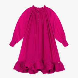 لانفان-فستان كشكش لون زهري | Childrensalon Outlet