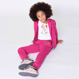 Lanvin-Girls Fuchsia Pink Joggers | Childrensalon Outlet