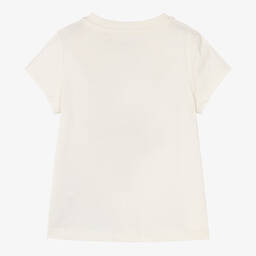 Lanvin-Girls Ivory Cotton Catwoman T-Shirt | Childrensalon Outlet