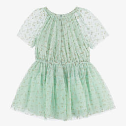 Lanvin-Girls Mint Green Glitter Tulle Dress | Childrensalon Outlet