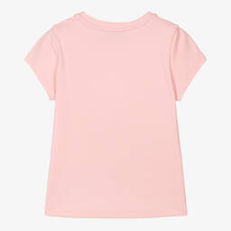 Lanvin-Girls Pink Cotton Logo T-Shirt | Childrensalon Outlet