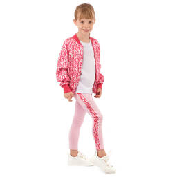 Lanvin-Girls Pink Satin Zip-Up Jacket | Childrensalon Outlet