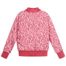 Lanvin-Girls Pink Satin Zip-Up Jacket | Childrensalon Outlet