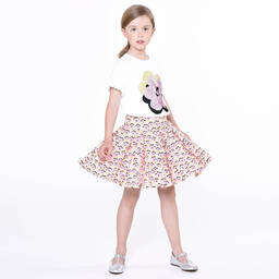 Lanvin-Girls White Daisy Cotton T-Shirt | Childrensalon Outlet