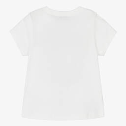 Lanvin-Girls White Leopard T-Shirt | Childrensalon Outlet